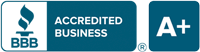 BBB Accredited Business and A+ Rated logos